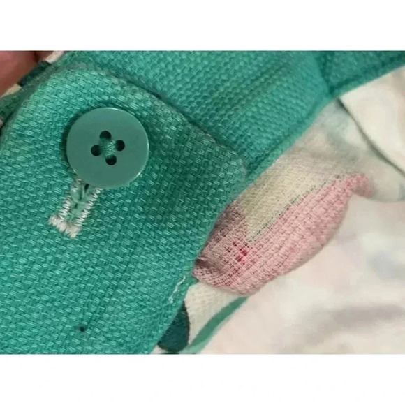 Talbots Women Shorts Size 18 Monkey Jungle Print Green Pink Scalloped Hem - Picture 9 of 12